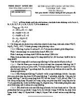 Đề thi giáo viên giỏi cấp trường môn Hóa học - Năm học 2015-2016 - Trường THCS Sơn Tây (Có đáp án)